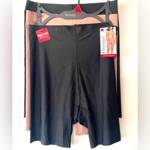NWT SKINNYGIRL LASER SHAPING SHORTS 3 PIECES BLACK & MOCHA TONES TUMMY SIZE L